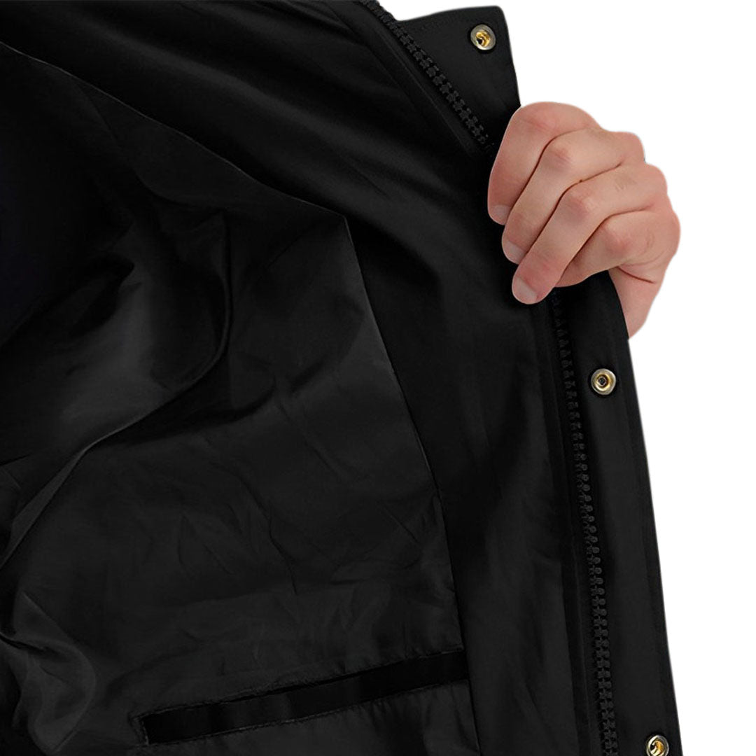 Black 2XL Winter Fur Hooded Thick Overcoat Jacket Stylish Lightweight Quilted Warm Puffer Coat