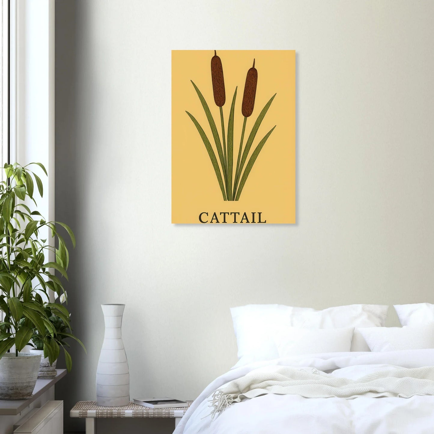 Frukter - Elegant Cattail Botanical Print on Premium Semi-Gloss Paper
