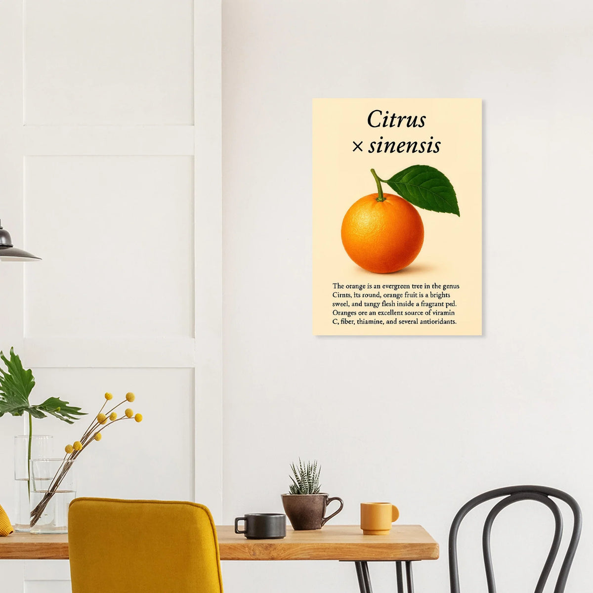 Frukter Citrus Sinensis Botanisk Poster - Vibrant Orange Art Print för ditt hem