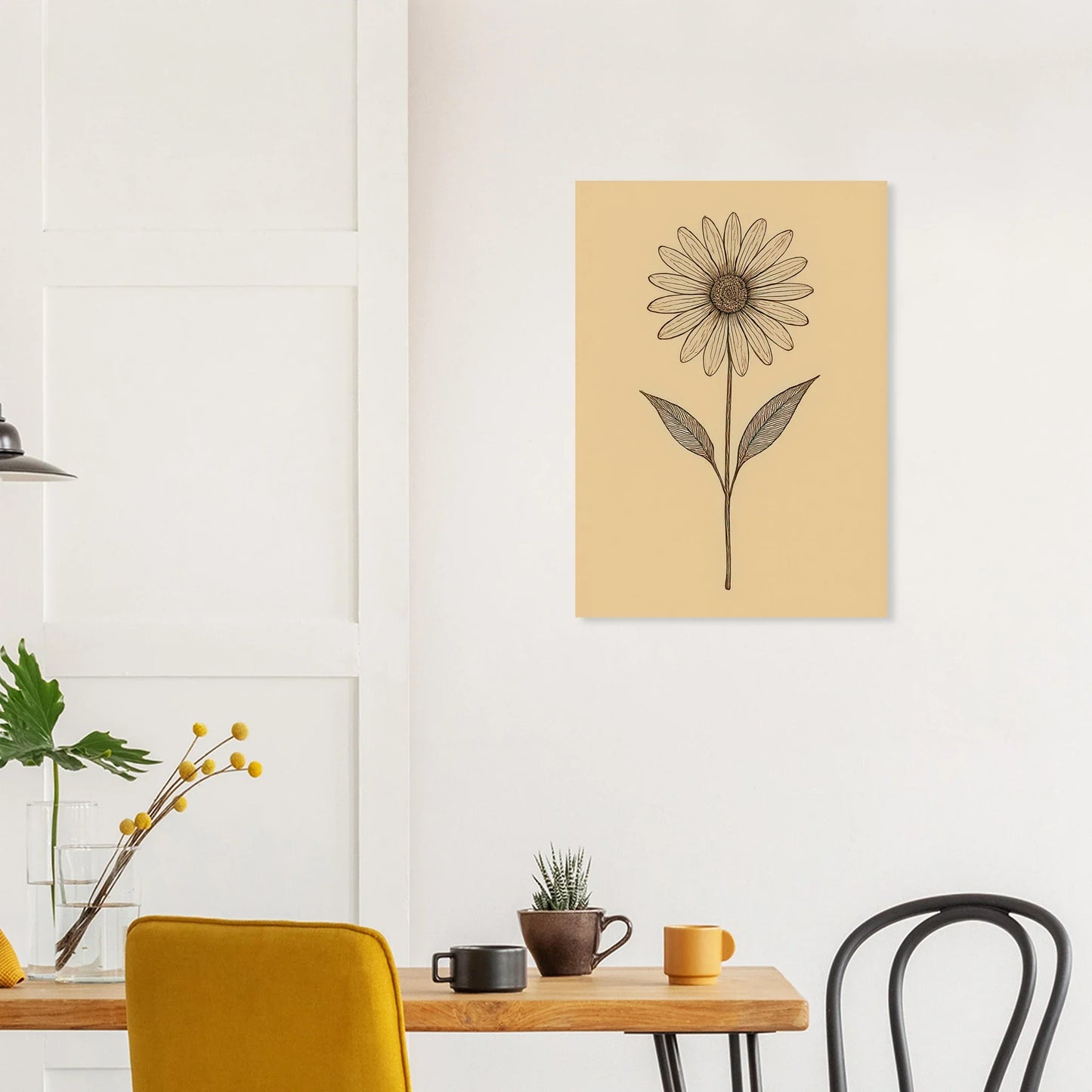 Frukter: Elegant Blommig Affisch med Minimalistisk Design