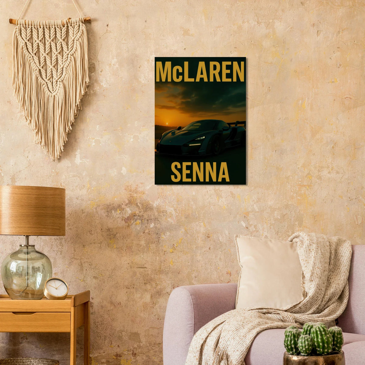 McLaren Senna Sunset Drive Poster - Dynamic Golden Hour Automotive Art Print