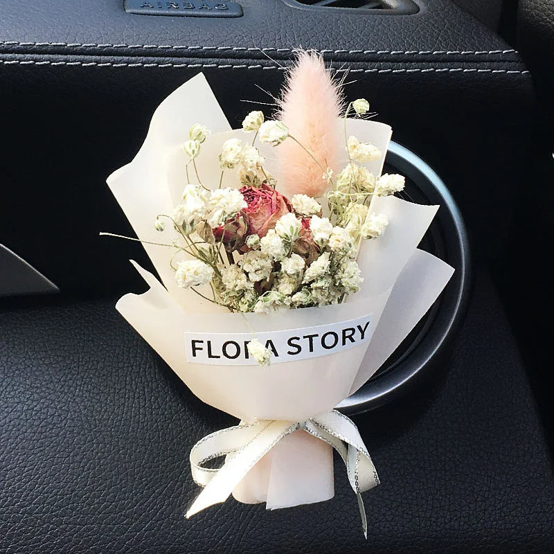 Buket tørrede blomster til bilventilator