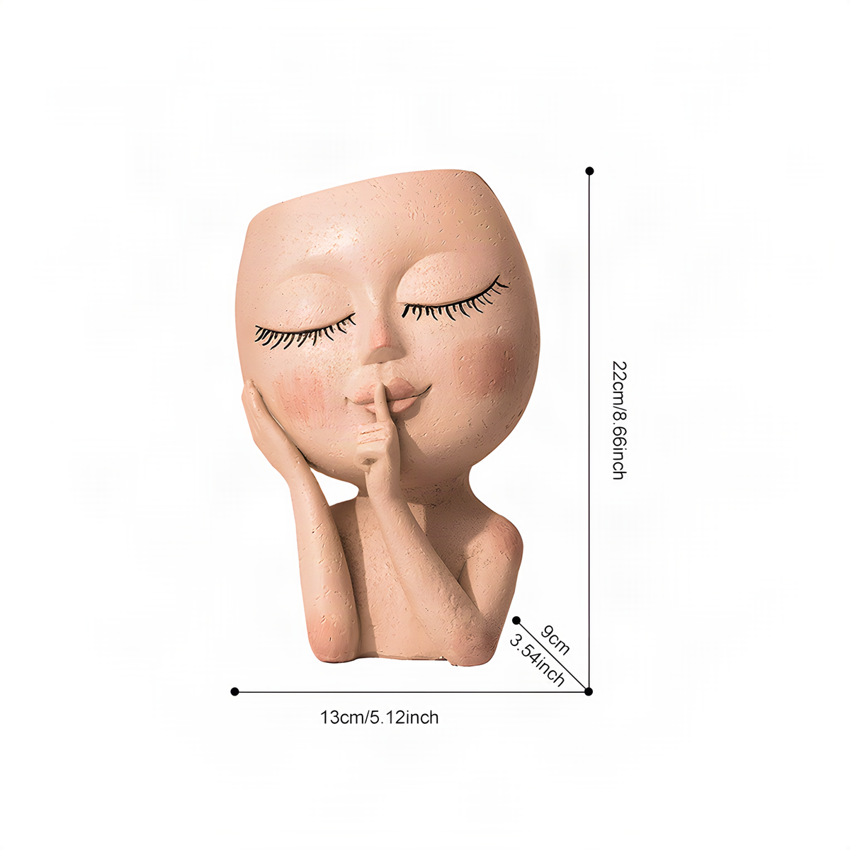 Face-Shaped Resin Planter