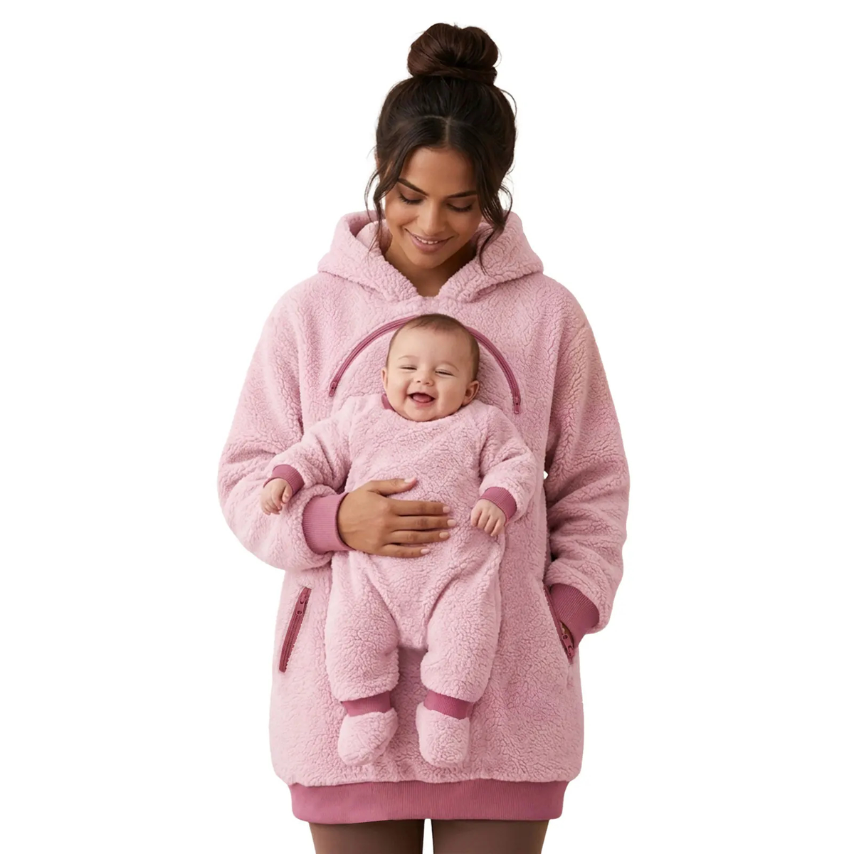 Sherpa Fleece Baby Pouch Hoodie