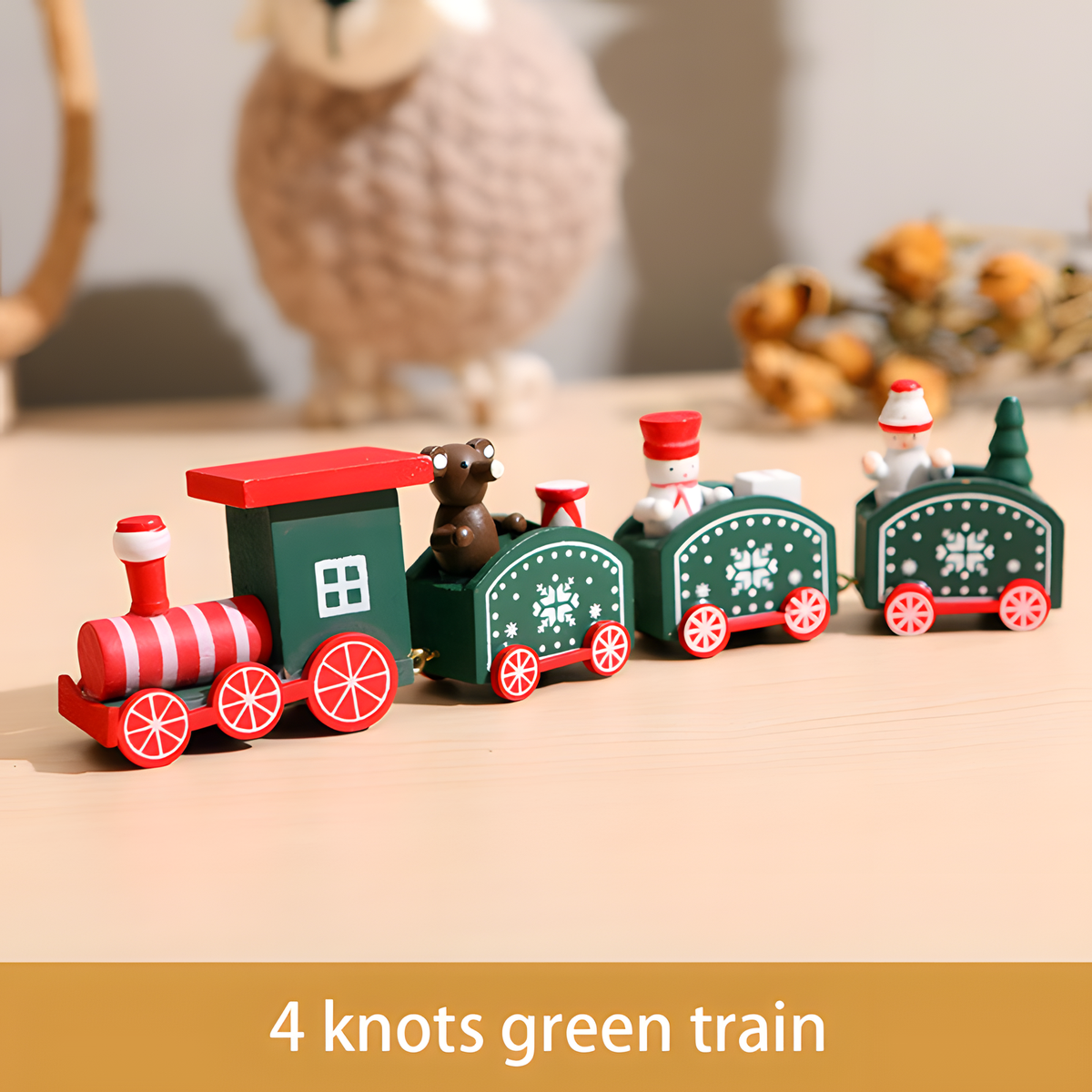 Wooden Christmas Tabletop Train