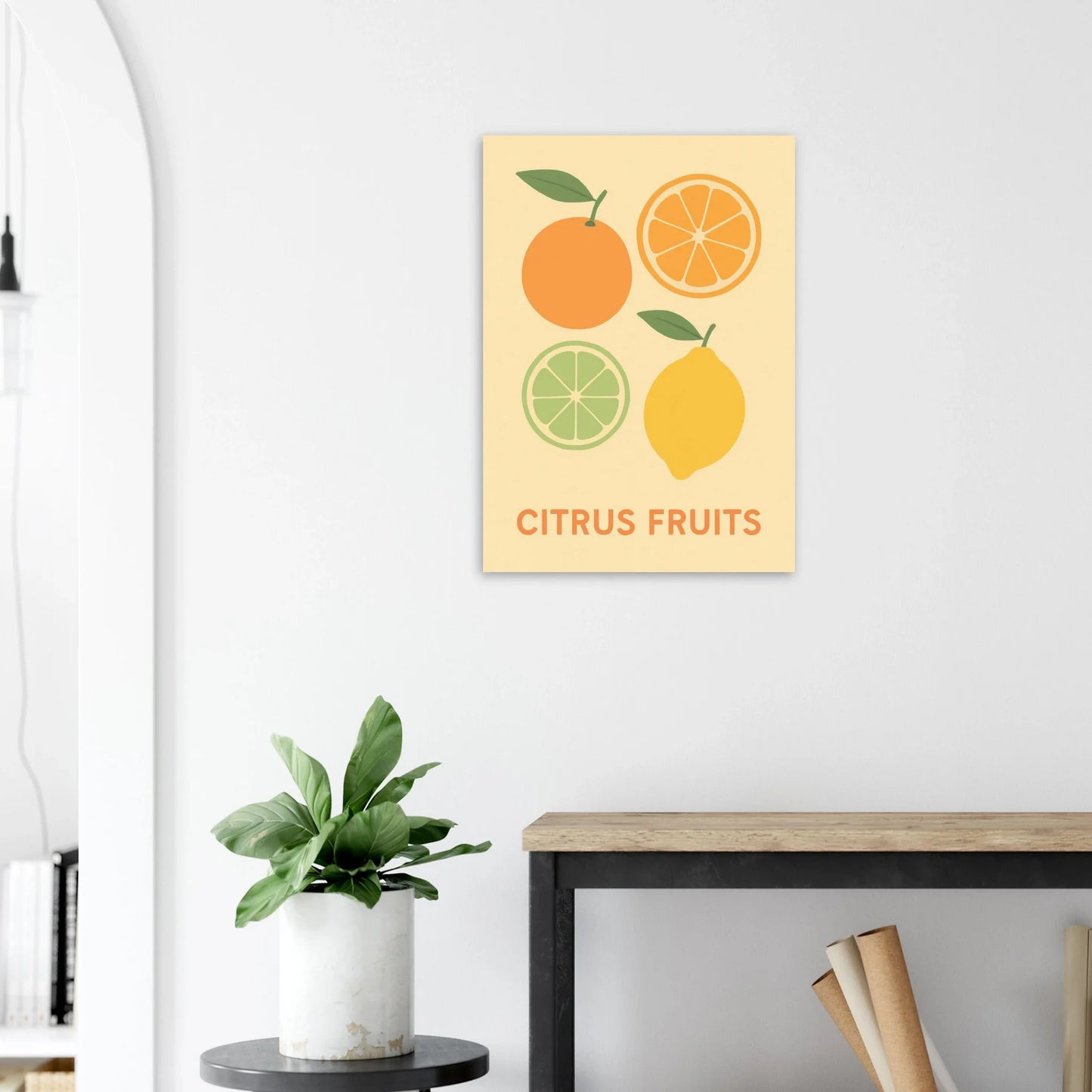 Retro Citrus Fruits Art Print – Zesty Kitchen Decor Poster in Your Choice of Size