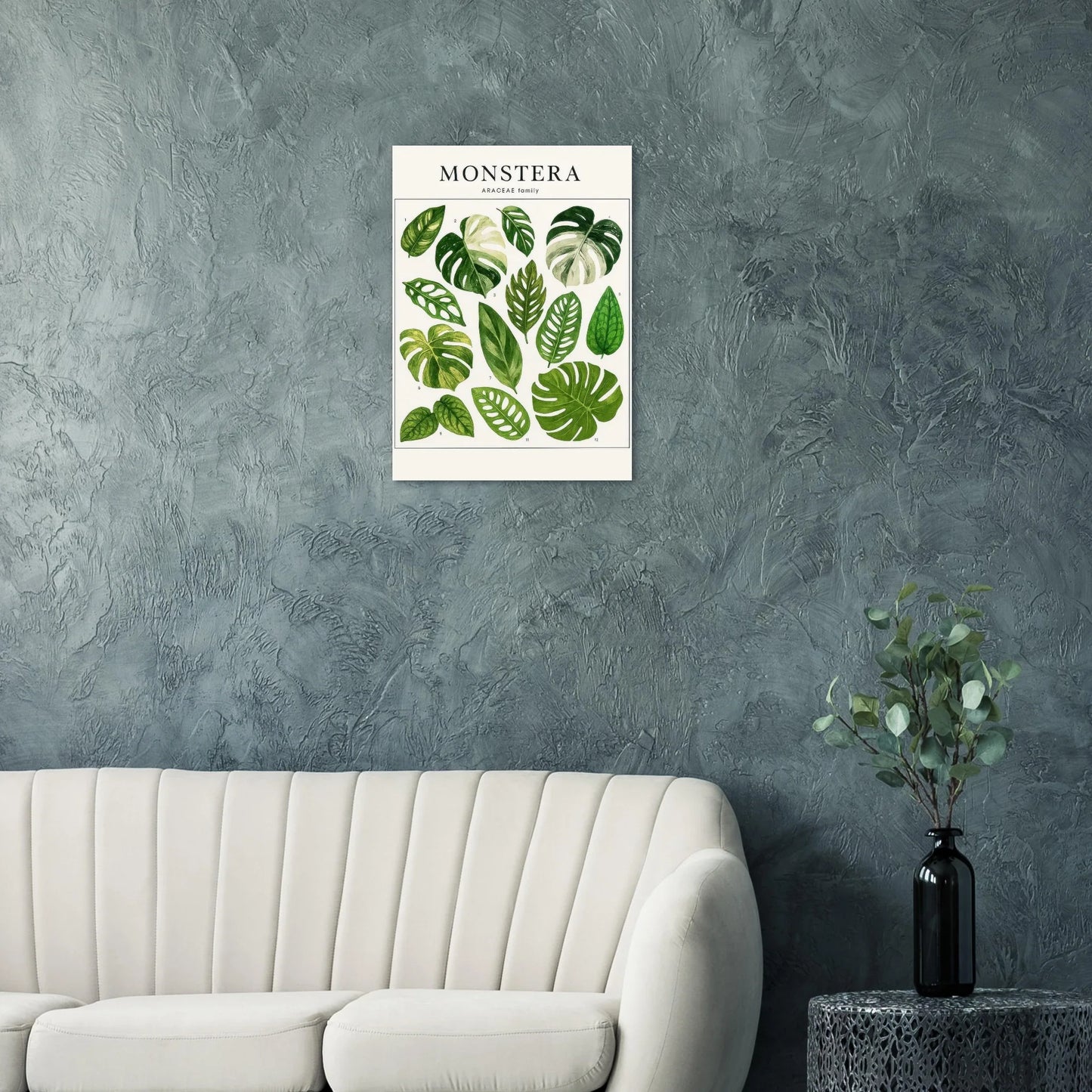Monstera Botanical Art Print - Premium Green Leaf Illustration Poster in Various Sizes