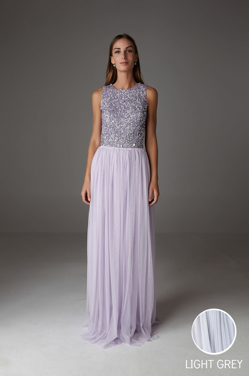 INES MAXI SKIRT LIGHT GRAY-0