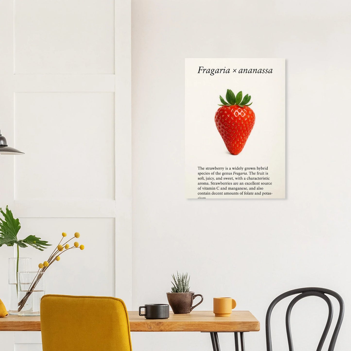 Frukter: Strawberry Botanical Print Poster – Vibrant Fruit Art for Your Home, Available in Multiple Sizes