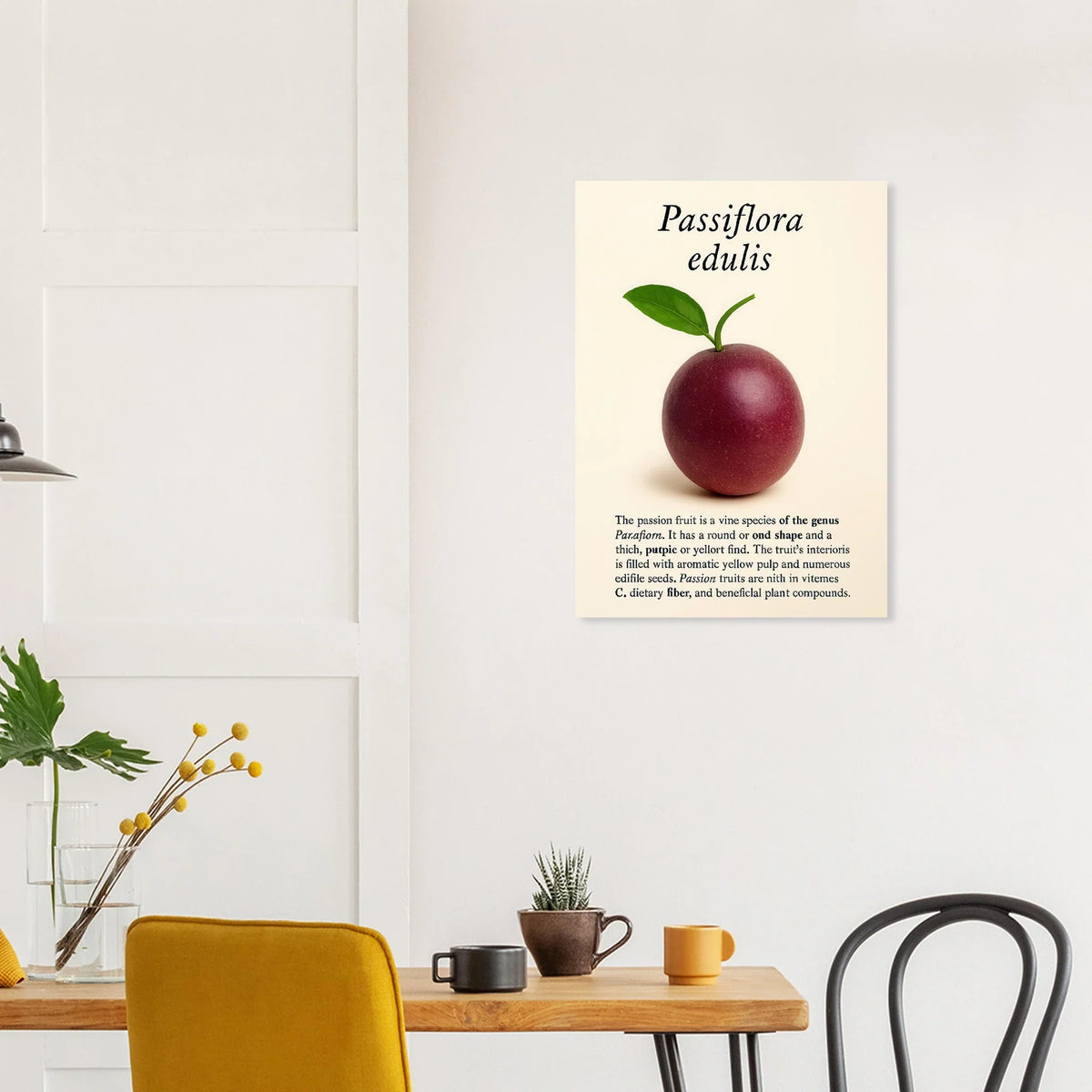 Passiflora Edulis Art Print – Vibrant Passion Fruit Botanical Poster