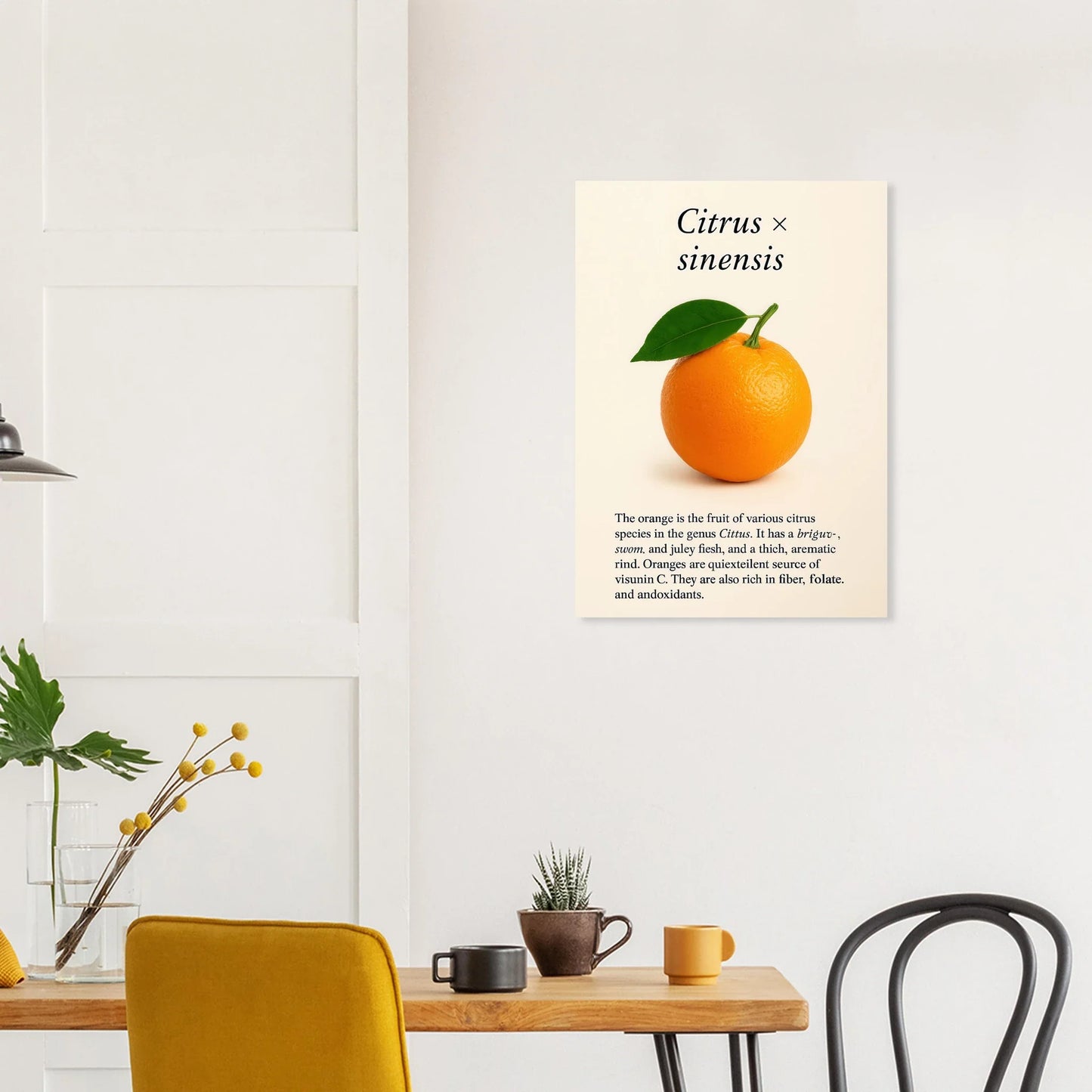Frukter: Levande Apelsin Botanisk Konsttryck – Premium Halvblank Poster i Flera Storlekar