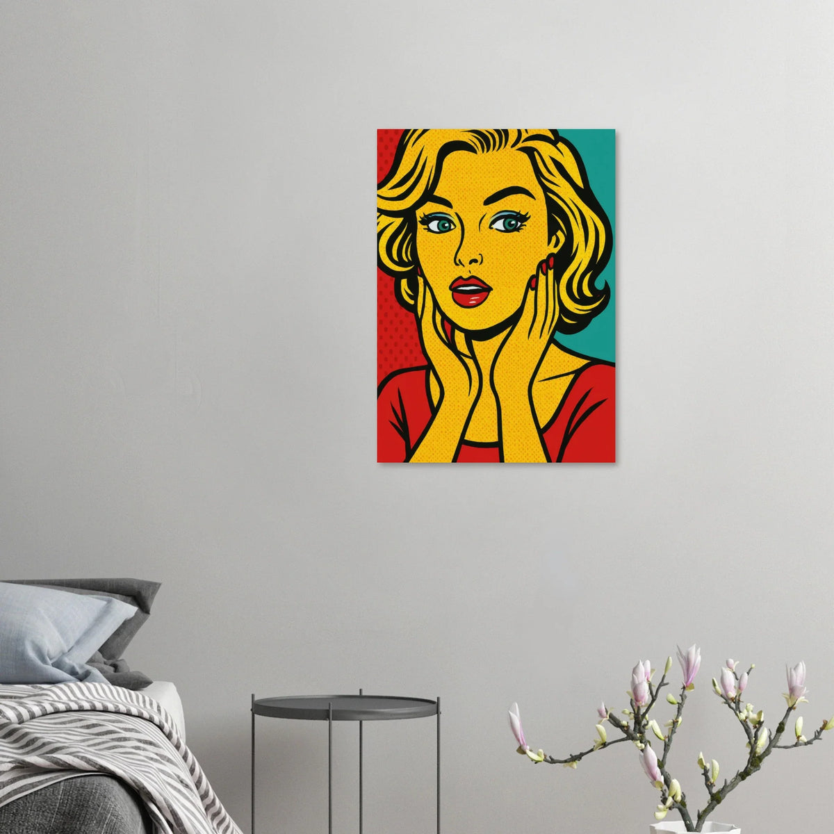 Pop Art Poster: Retro Glamour Wall Art in Vibrant Hues, Available in Various Sizes