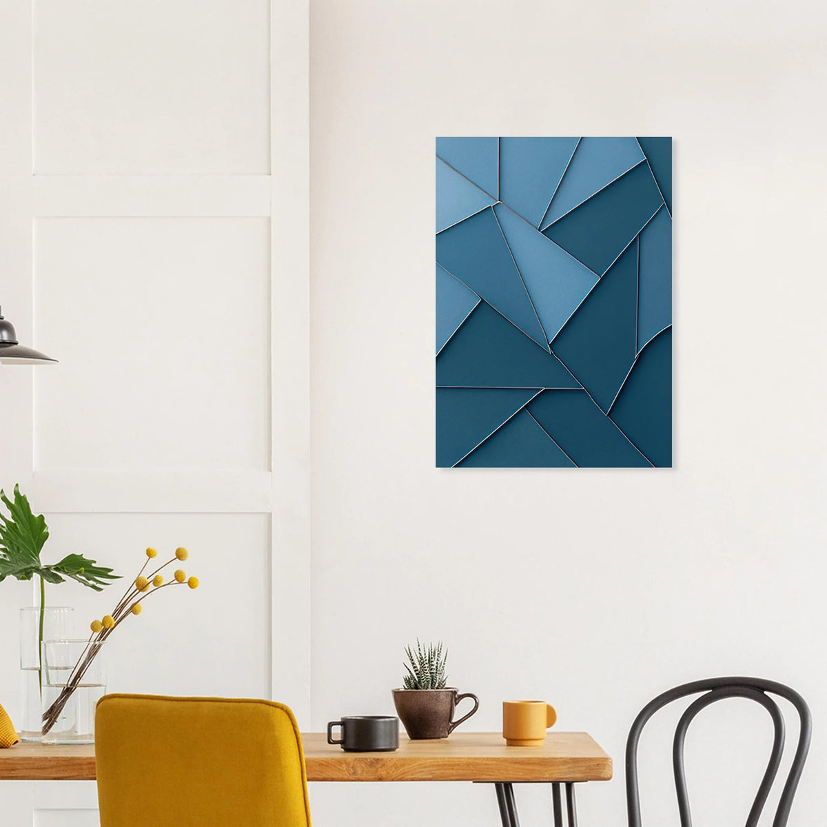 Minimalist Blue Geometric Abstract Art Print – Modern Wall Decor in Various Sizes