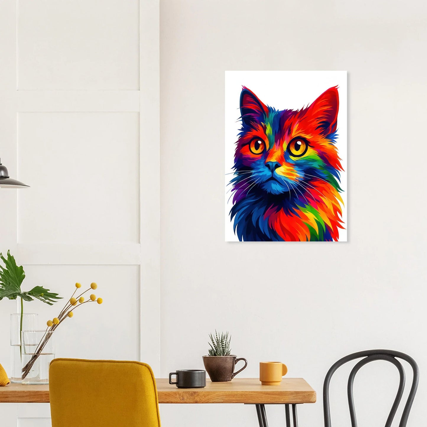 Färgexplosion Katt Konsttryck - Djur | Levande Pop Art Inspiration för Ditt Hem