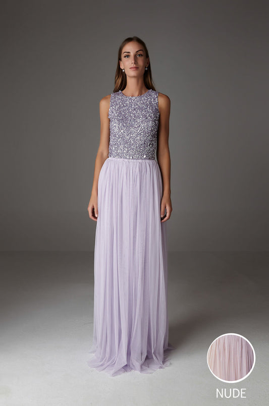 INES MAXI SKIRT NUDE-0