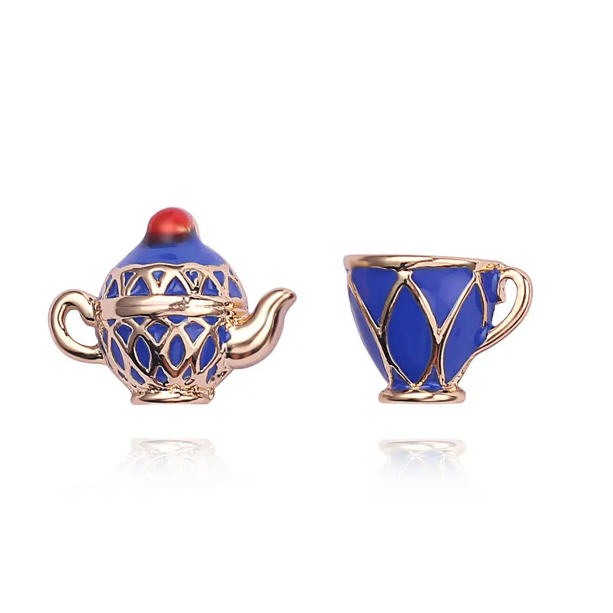 Enamel Tea Charm Necklaces and Studs