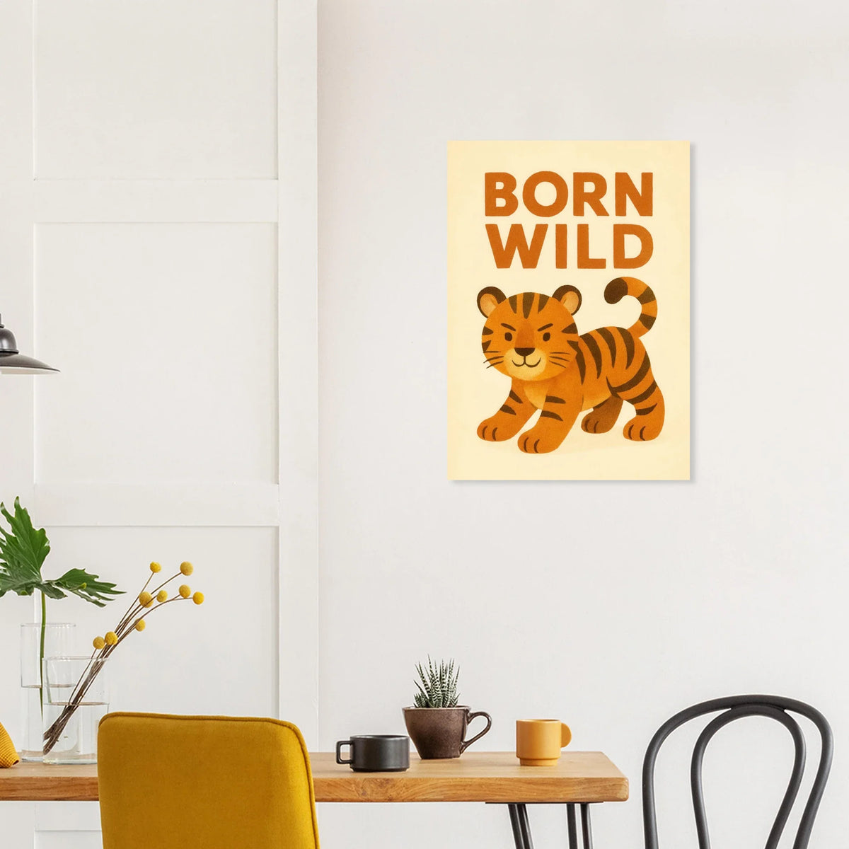 Born Wild Tiger Art Print – Playful Nursery Decor & Kids' Room Poster