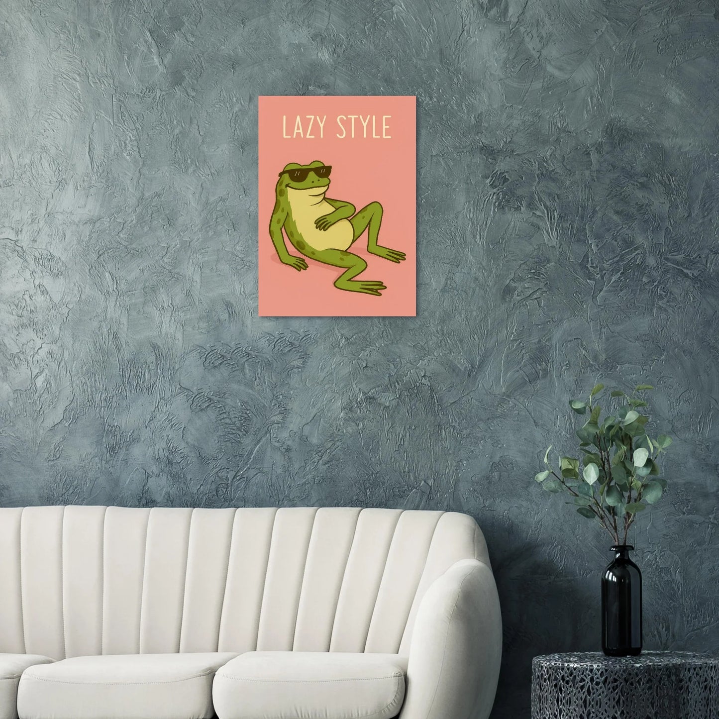 Lazy Style Chillin' Frog Poster – Retro Vibe Art Print