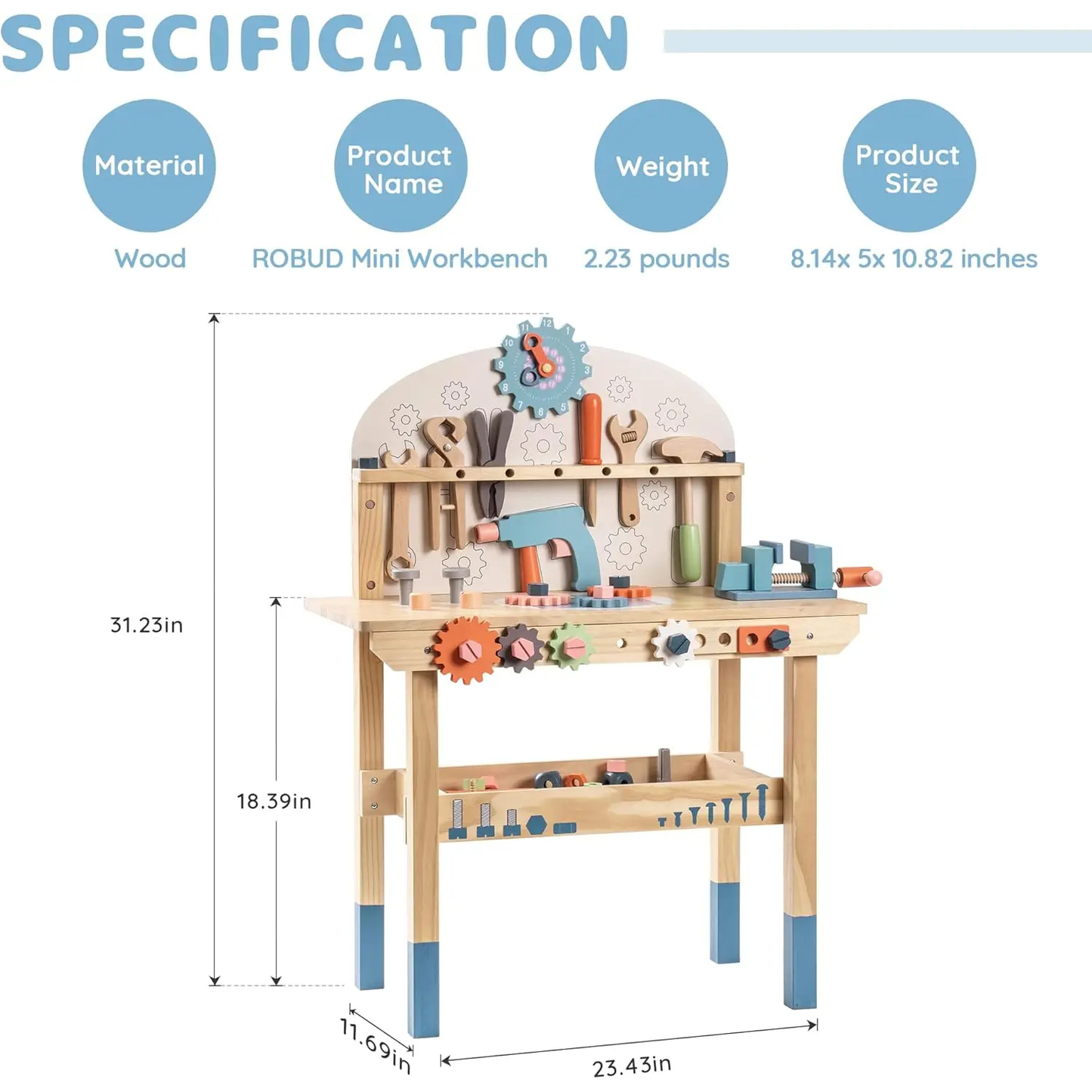 Wooden Kids Tool Workbench