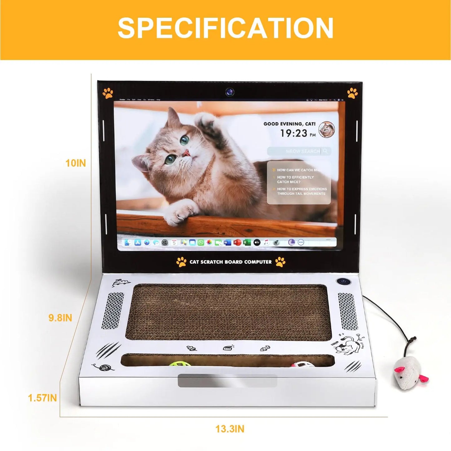 Klösbräda för katter, laptop