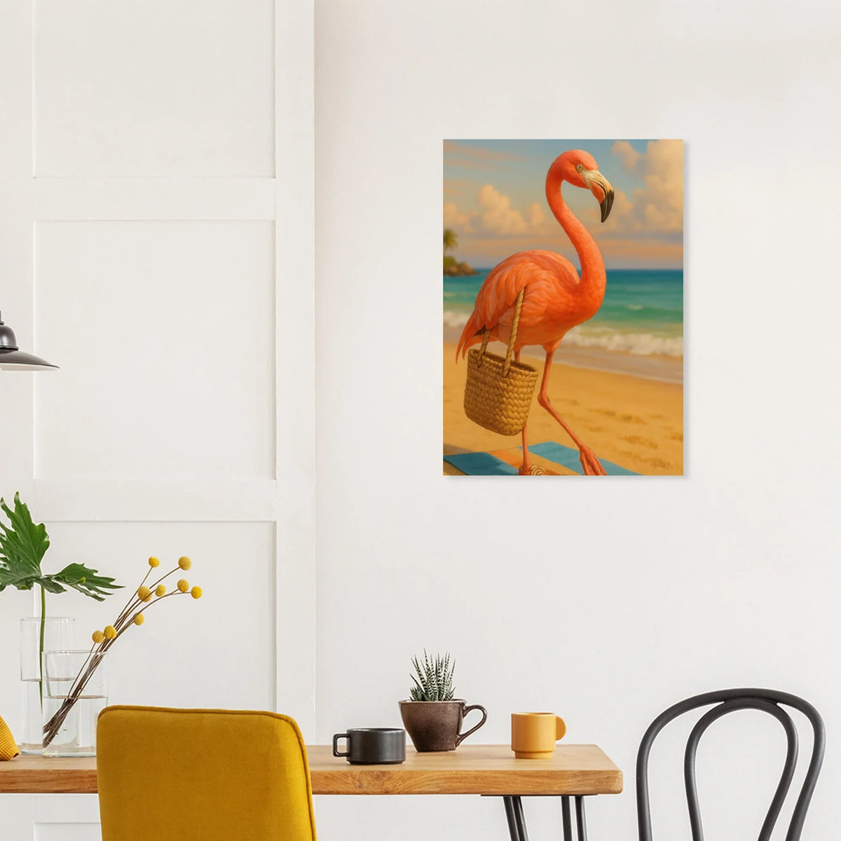 Stilsäker Flamingo: Konsttryck i Tropisk Målning för att lysa upp ditt hem
