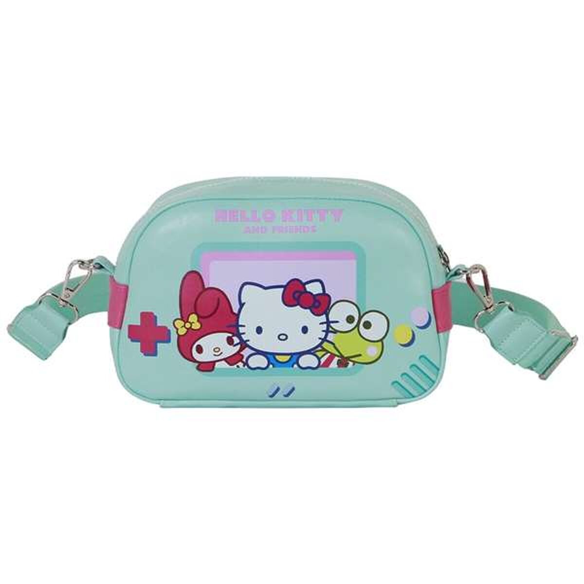 Axelväska Hello Kitty för barn, turkos, dragkedja