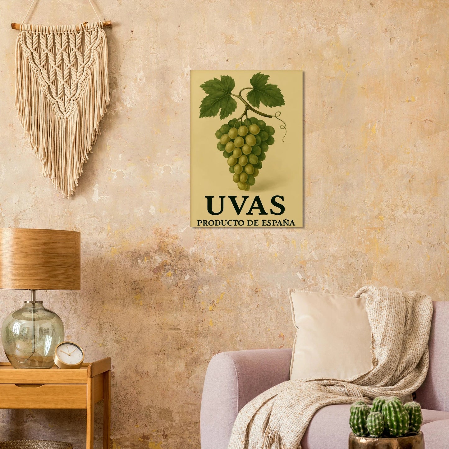 Vintage "Uvas" Product of Spain Poster - Classic Vineyard Wall Art Print for Your Home