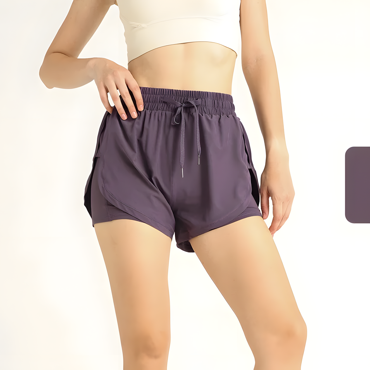 High Waist Three Quarter Workout Shorts