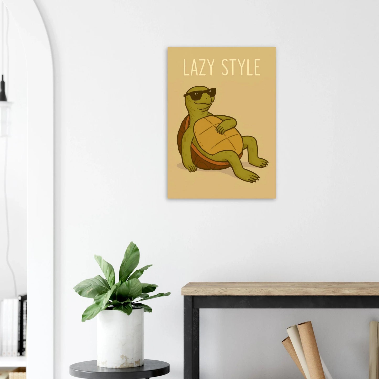 Lazy Style Chillin' Turtle Poster - Cool & Casual Wall Art in Various Sizes