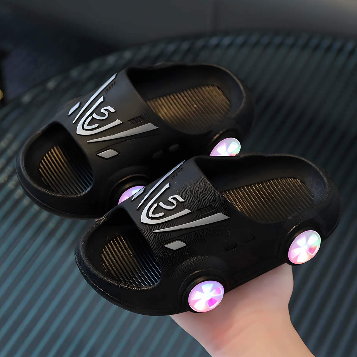 Light-Up Car Slippers for Kids