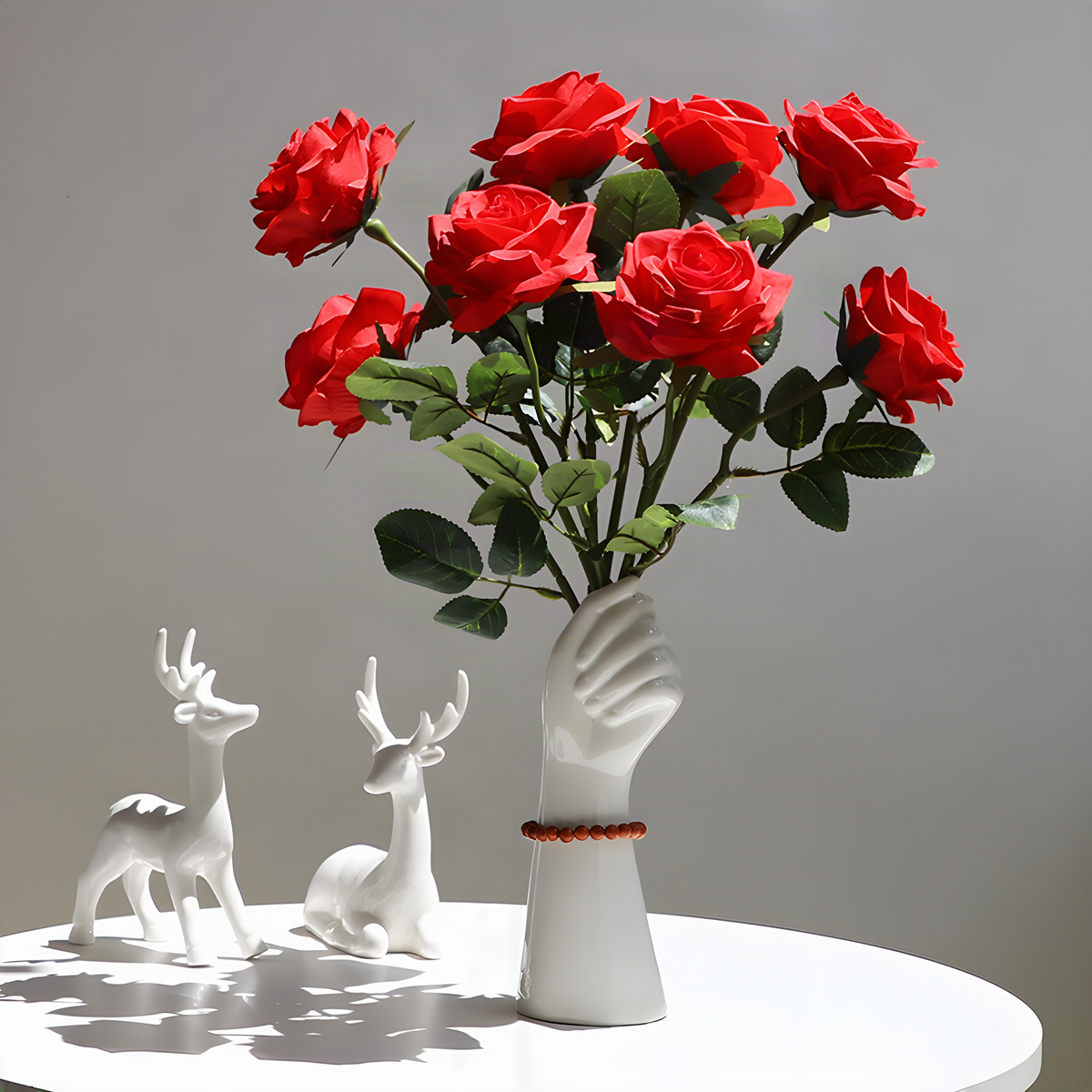 Hand-Shaped Ceramic Vase