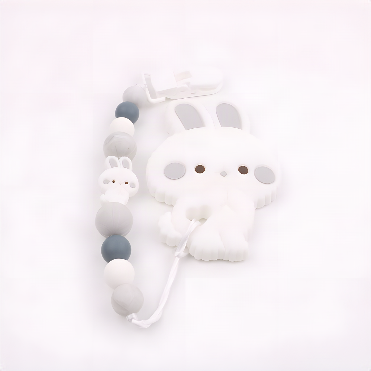 Bunny Teether and Pacifier Clip