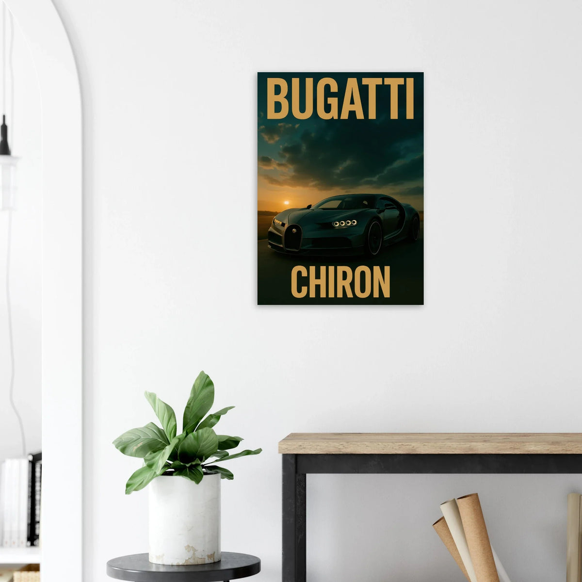 Bugatti Chiron Sunset Drive Poster – Premium Automotive Art Print