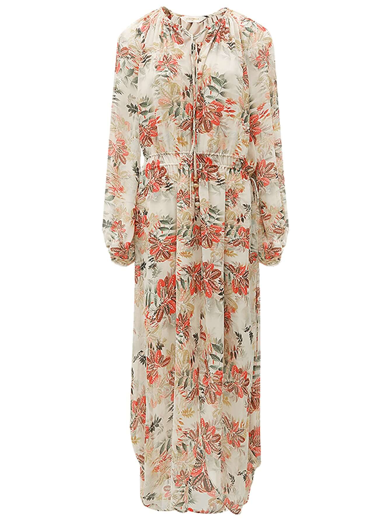 Autumn Floral Chiffon Maxi Dress-3
