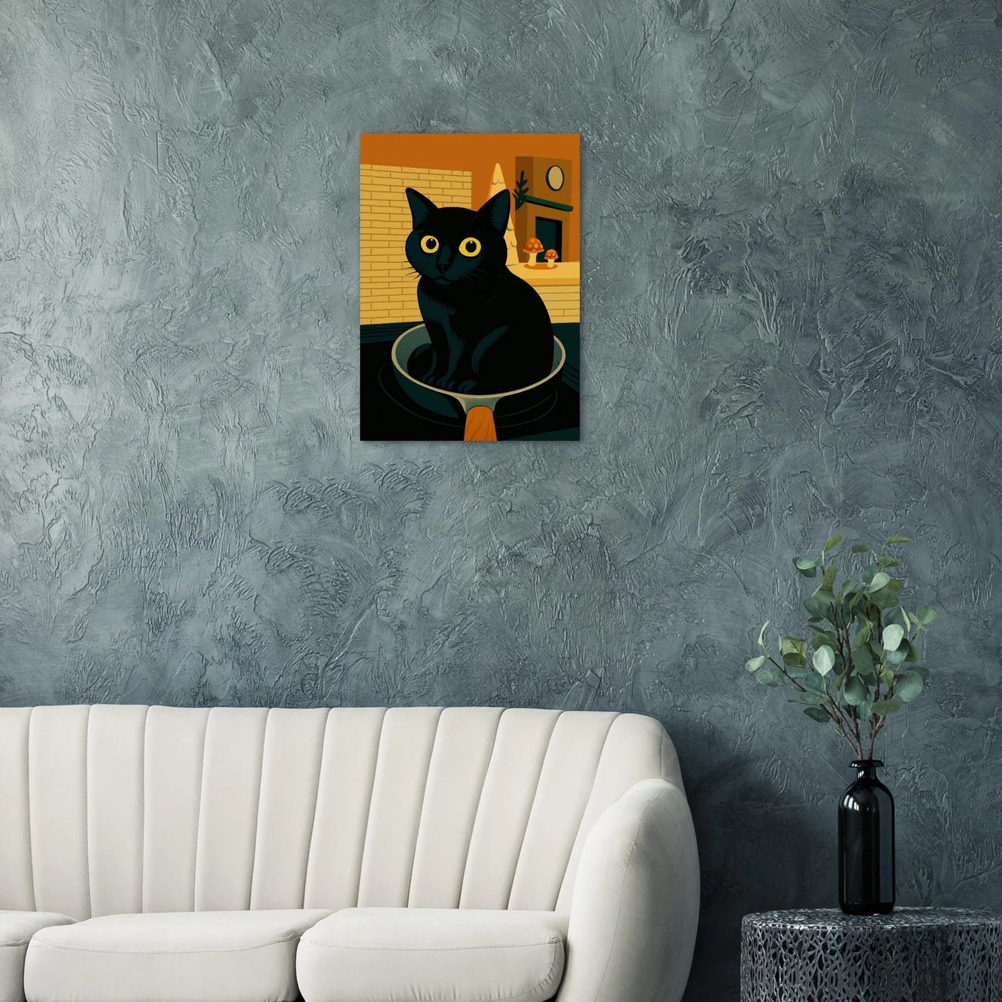 Katt i Stekpanna Poster – Rolig Konst för Ditt Hem