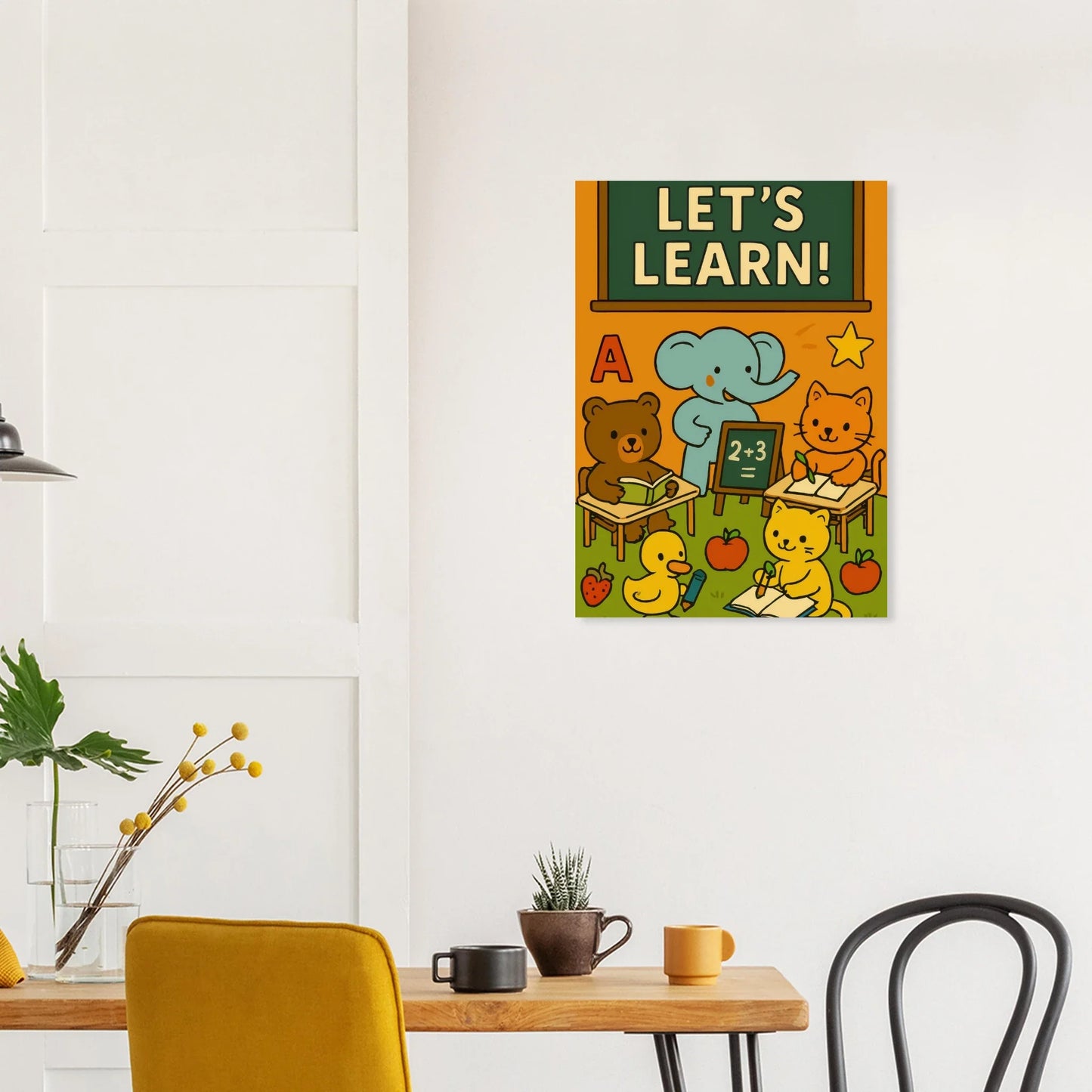 Lekfull Skolstart: 'Let's Learn!' Konsttryck för Barnrummet