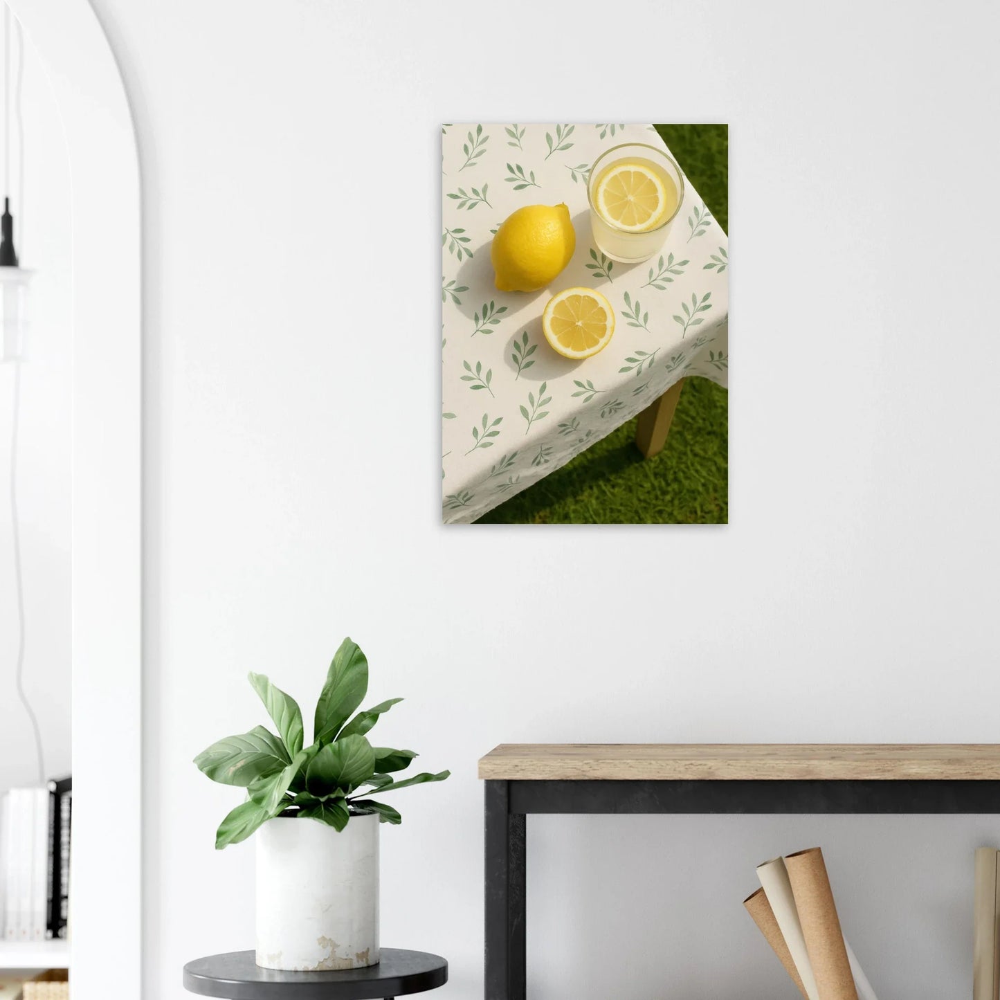 Fresh Lemon & Greenery Pattern Poster - Choose Your Perfect Size