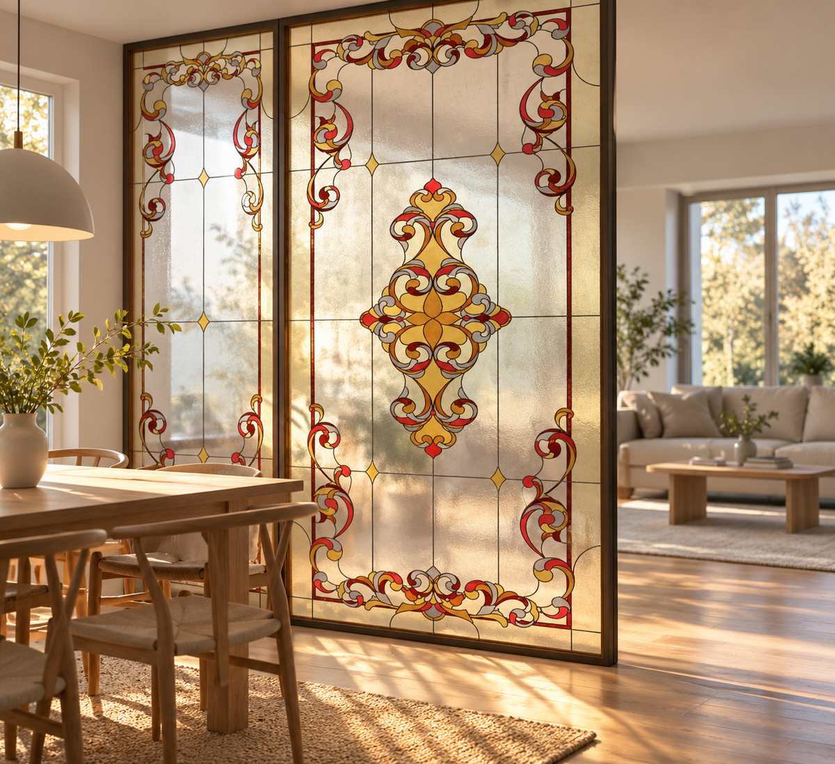 Fönsterfilm med klassiskt ornament