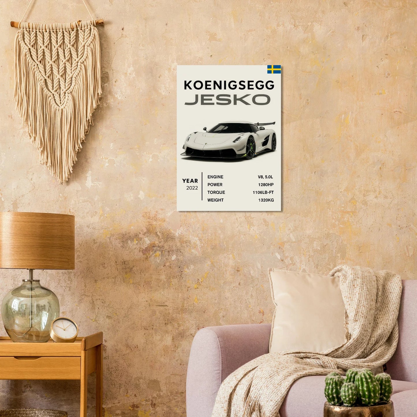 Koenigsegg Jesko Art Print – Svensk Bil Design Affisch för Motorsport Entusiaster