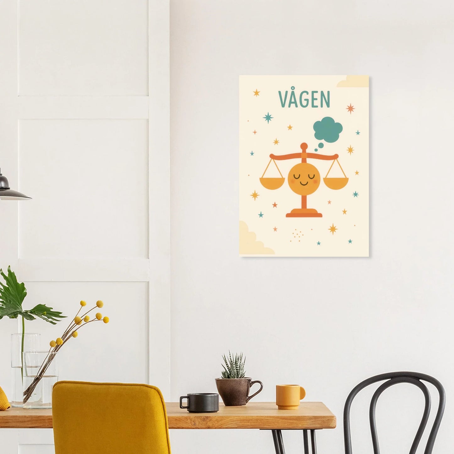Vågen Zodiac Art Print – Balanserad Design i Mjuk Pastell – Finns i Flera Storlekar