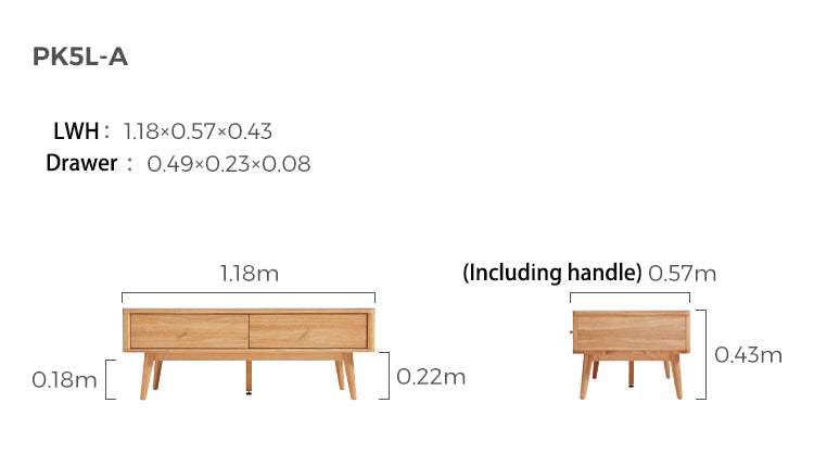 Four Seasons Solid Wood and White Coffee Table-4