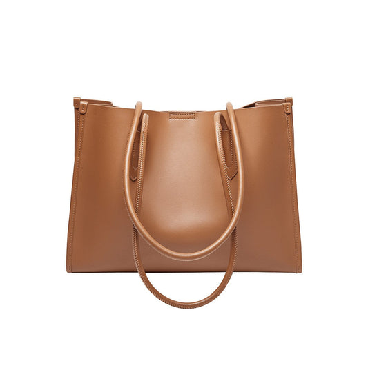 Large Capacity Leather Commuter Tote Bag-0