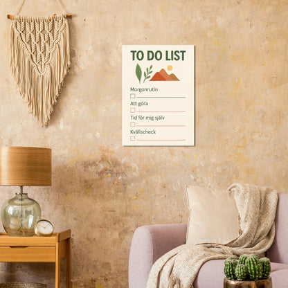 Minimalistisk Att Göra-Lista Poster – Fånga Dagen med Naturinspirerad Konst