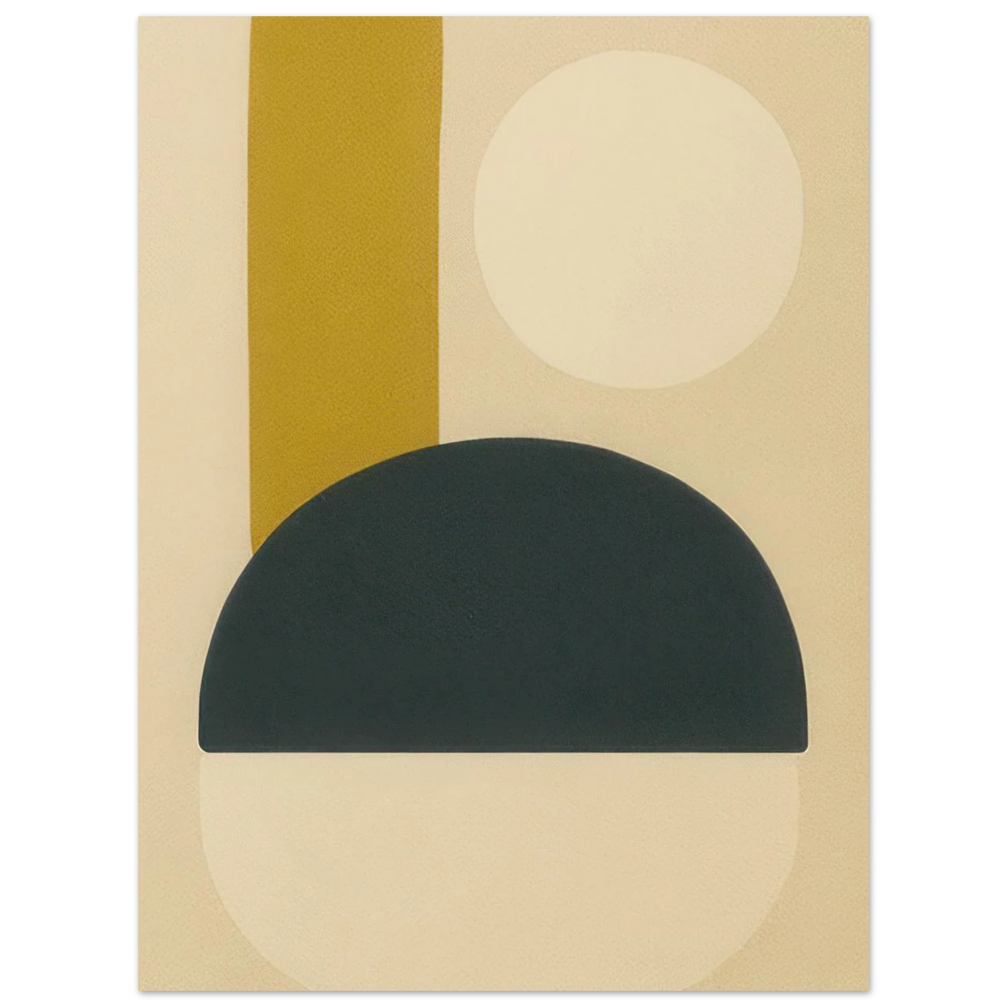 Minimalist Abstrakt Konsttryck: Geometrisk Zen i Gul, Svart, Beige – Välj bland Olika Storlekar