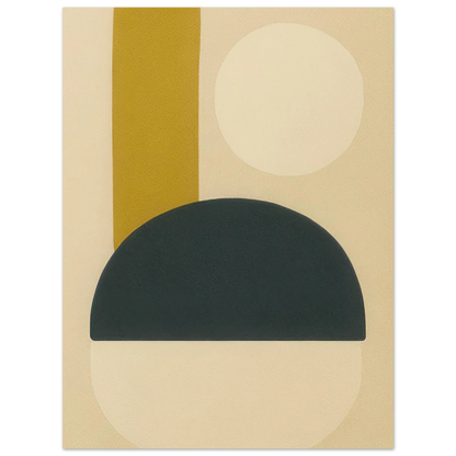 Minimalist Abstrakt Konsttryck: Geometrisk Zen i Gul, Svart, Beige – Välj bland Olika Storlekar