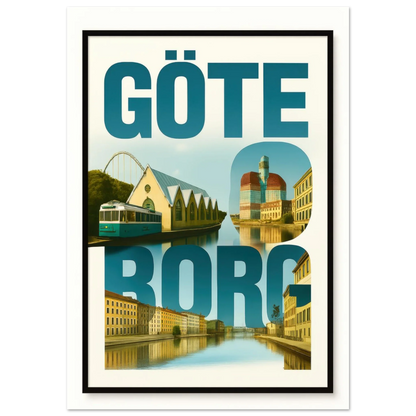 Göteborg Cityscape Art Print – Vibrant Swedish City Poster with Iconic Landmarks in various sizes