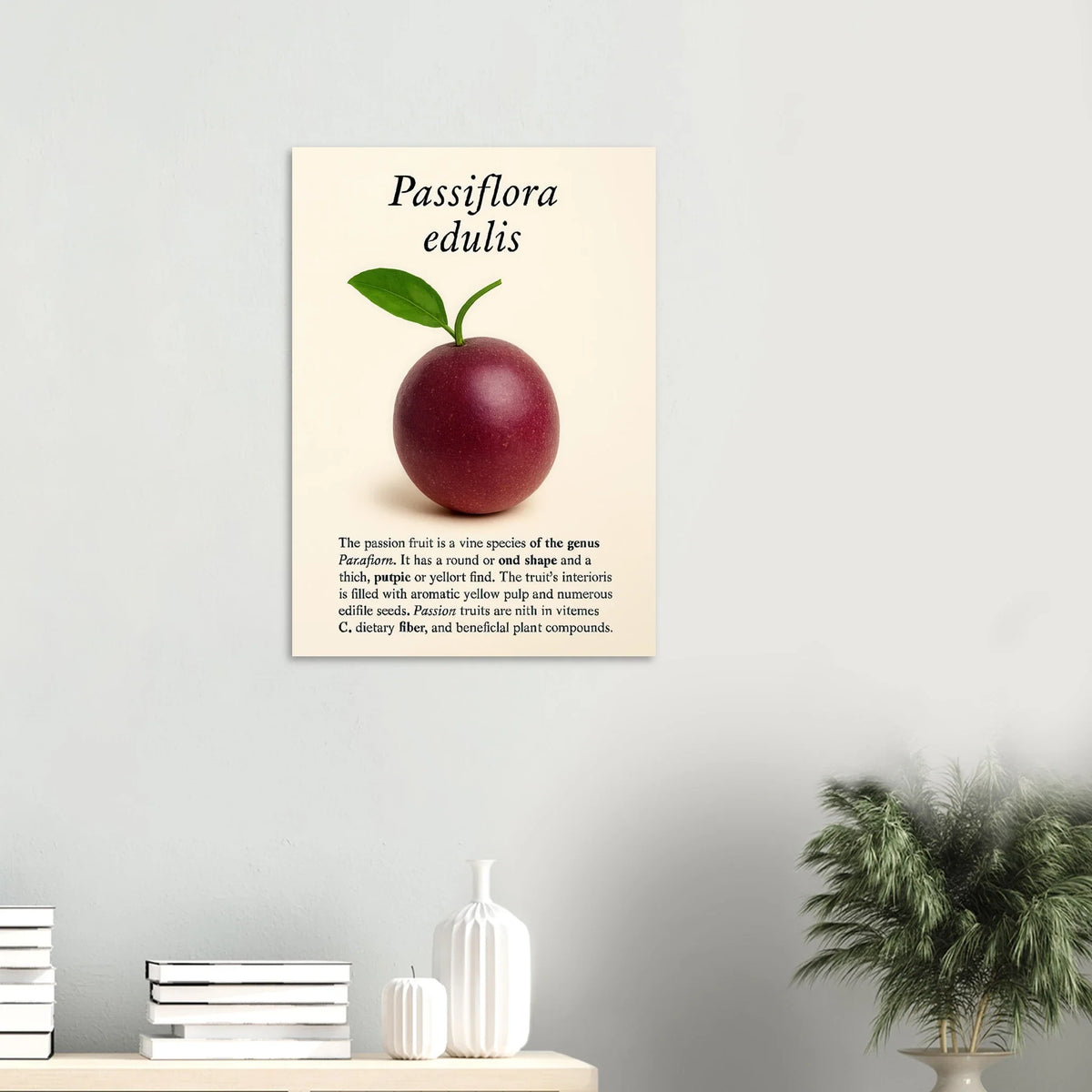 Passiflora Edulis Art Print – Vibrant Passion Fruit Botanical Poster