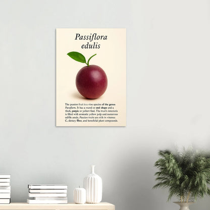 Passiflora Edulis Art Print – Vibrant Passion Fruit Botanical Poster