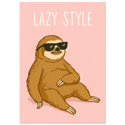 Lazy Style Sloth Poster - Chill Vibes Wall Art for Any Room