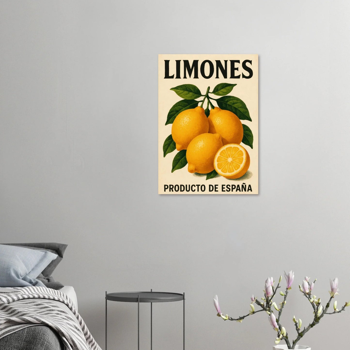 Vibrant 'Limones' Vintage Citrus Art Print Poster – Bring Mediterranean Zest Home
